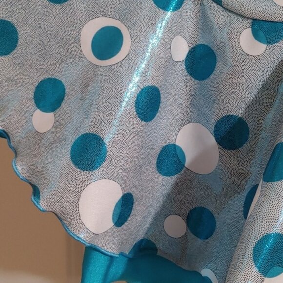 Jerry's dance figure skating blue silver ruffle skirt skort youth size 10/12 - Picture 2 of 7